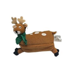 Figi  Reindeer Plush Holiday Christmas Ornament Decoration Green Scarf